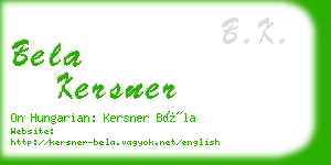 bela kersner business card